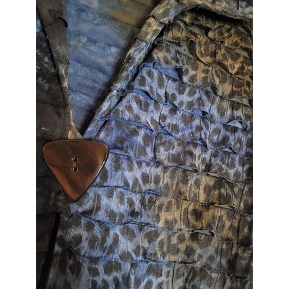 Caroline Rose Luxe Blue and Brown Paisley Blouse Jacket Size XL - Picture 5 of 6